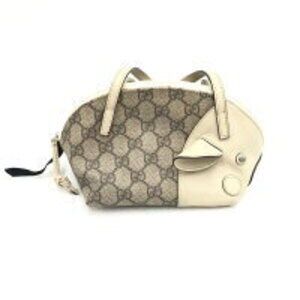 Gucci GG Supreme Zoo Pig handbag beige monogram canvas